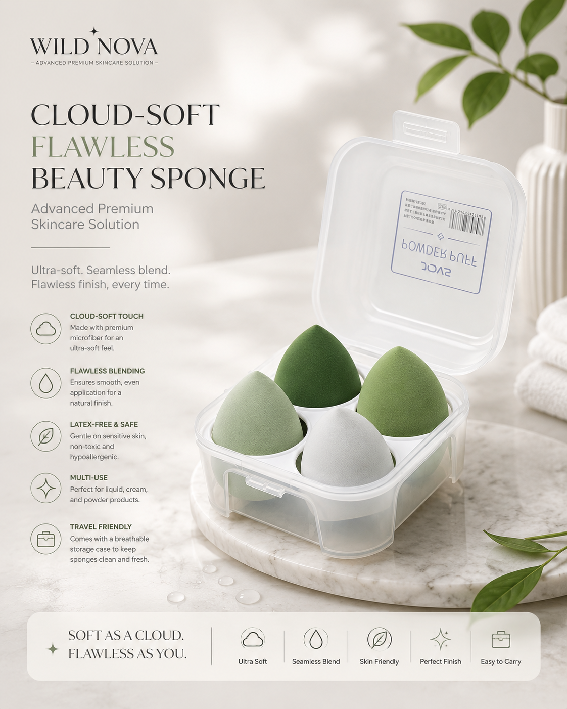 Cloud-Soft Flawless Beauty Sponge — Advanced Premium Skincare Solution